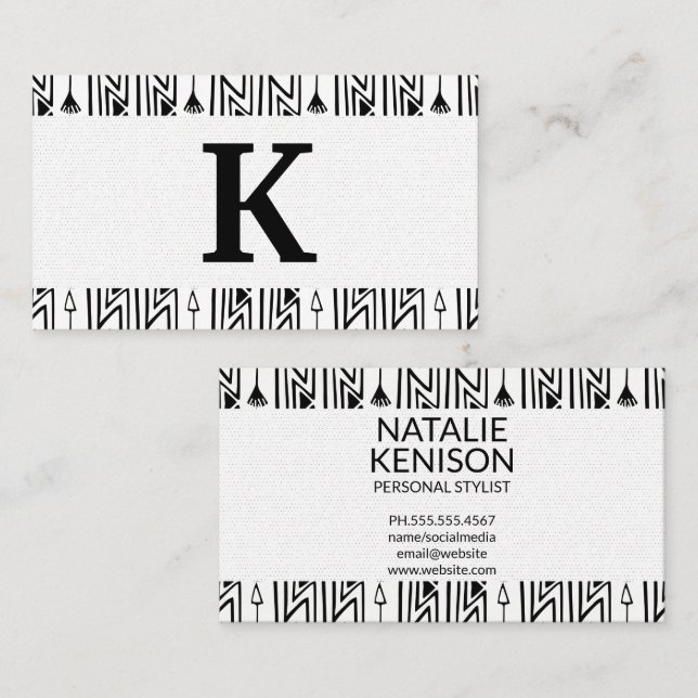 Tarjeta de visita cuadrada con el patrón Boho eleg (Anverso / Reverso)