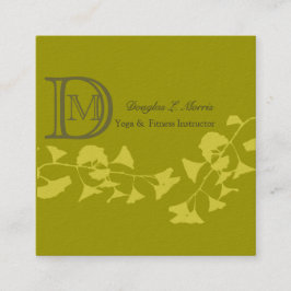Tarjeta De Visita Cuadrada Con monograma profesional elegante de la yoga