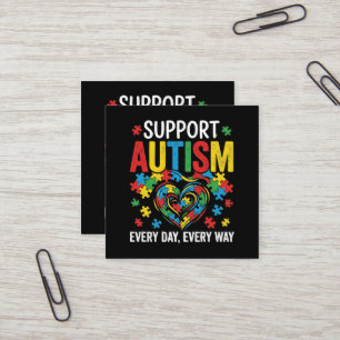 Tarjeta De Visita Cuadrada Conciencia del autismo