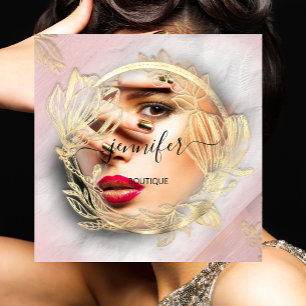 Tarjeta De Visita Cuadrada Conexiones en flor: logotipo de código QR de marco