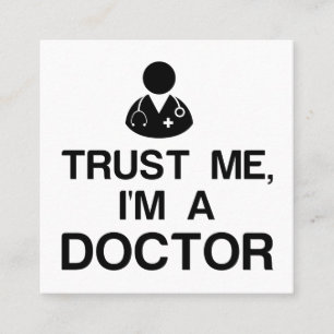 TARJETA DE VISITA CUADRADA CONFIANZA EN MÍ, SOY MÉDICA