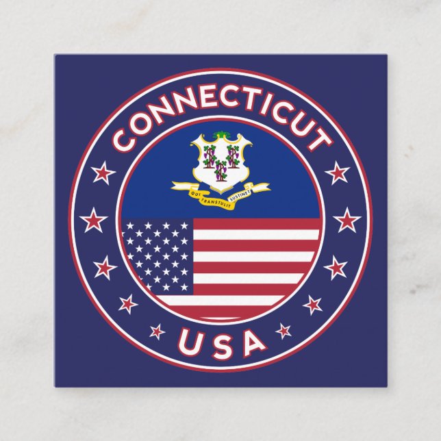 Tarjeta De Visita Cuadrada Connecticut (Anverso)