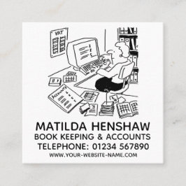 Tarjeta De Visita Cuadrada Conservación de libros y cuentas
