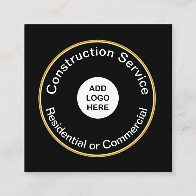 Tarjeta De Visita Cuadrada Construcción moderna intrépida (Anverso)