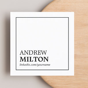 Tarjeta De Visita Cuadrada Consultor blanco negro simple y elegante