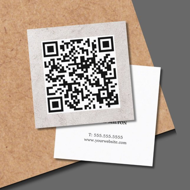 Tarjeta De Visita Cuadrada Consultor de código QR elegante de imitación de Pi (Subido por el creador)
