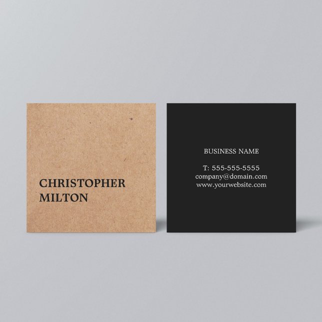 Tarjeta De Visita Cuadrada Consultor elegante moderno de cartón blanco negro (Subido por el creador)