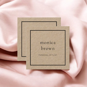 Tarjeta De Visita Cuadrada Consultor Minimalista Kraft Elegante