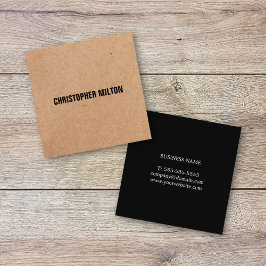 Tarjeta De Visita Cuadrada Consultor moderno elegante de papel blanco negro