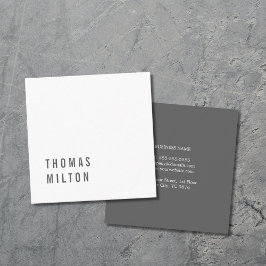 Tarjeta De Visita Cuadrada Consultor moderno Guay Minimal Gray White