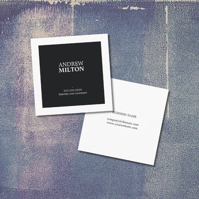 Tarjeta De Visita Cuadrada Consultor profesional simple y elegante de blanco  (Subido por el creador)
