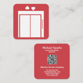 Tarjeta De Visita Cuadrada Contratista de ascensores QR personalizado