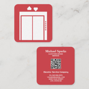 Tarjeta De Visita Cuadrada Contratista de ascensores QR personalizado