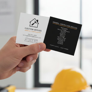 Tarjeta De Visita Cuadrada Contratista General de Construcción