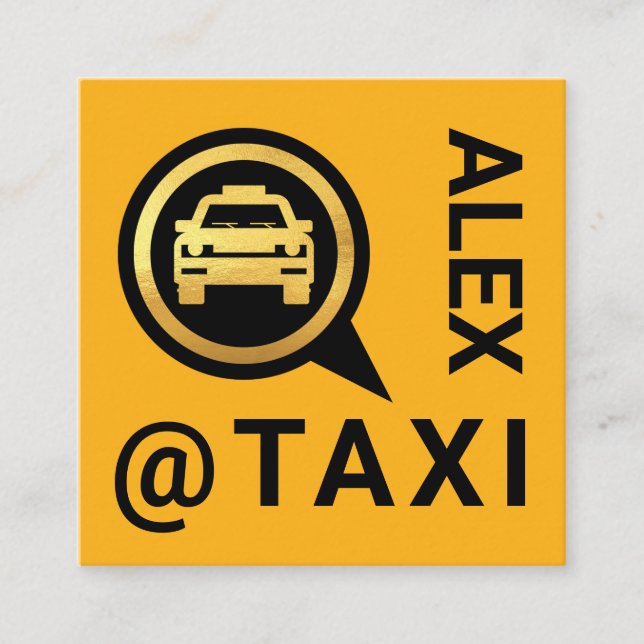 Tarjeta De Visita Cuadrada Controlador de caja de voz Gold Taxi (Anverso)