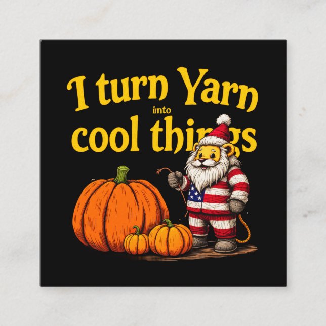 Tarjeta De Visita Cuadrada Convierto a Yarn en cosas de Guay (Anverso)