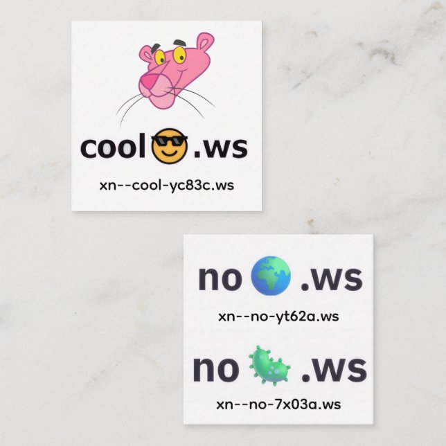 Tarjeta De Visita Cuadrada cool (Anverso / Reverso)