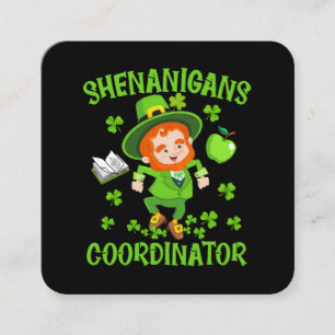 Tarjeta De Visita Cuadrada Coordinador de Shenanigans Profesor Gracioso St Pa