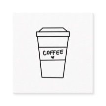 Copa de café Minimalista blanco y negro moderno