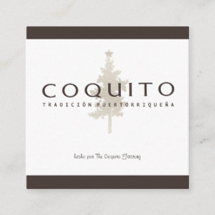 Tarjeta De Visita Cuadrada Coquito Tradición Puertorriqueña
