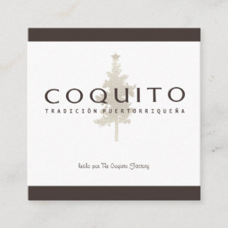 Tarjeta De Visita Cuadrada Coquito Tradición Puertorriqueña