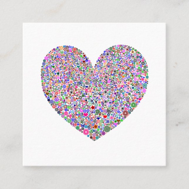 Tarjeta De Visita Cuadrada Corazón (Anverso)