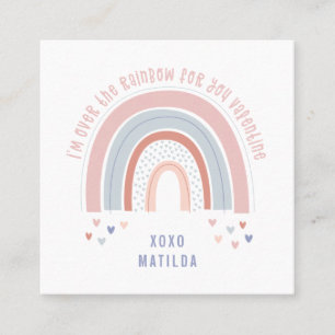 Tarjeta De Visita Cuadrada Corazón arcoiris lindo salón de fotos valentía