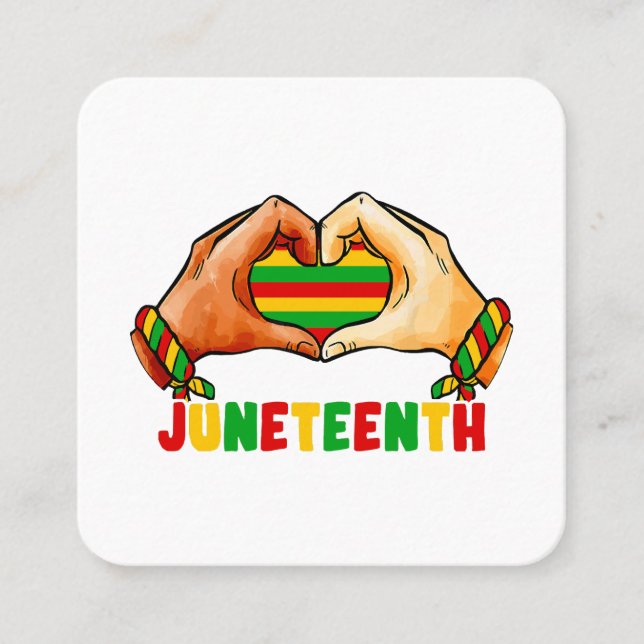 Tarjeta De Visita Cuadrada Corazón de Junetdecies (Anverso)