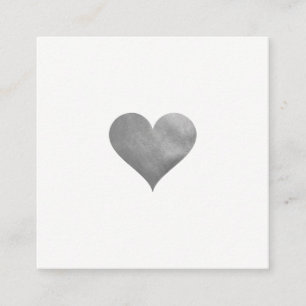Tarjeta De Visita Cuadrada Corazón gris cortesía