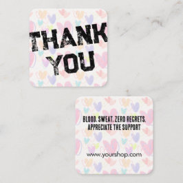 Tarjeta De Visita Cuadrada Corazón Personalizado Agradecimiento Patrón Estilo