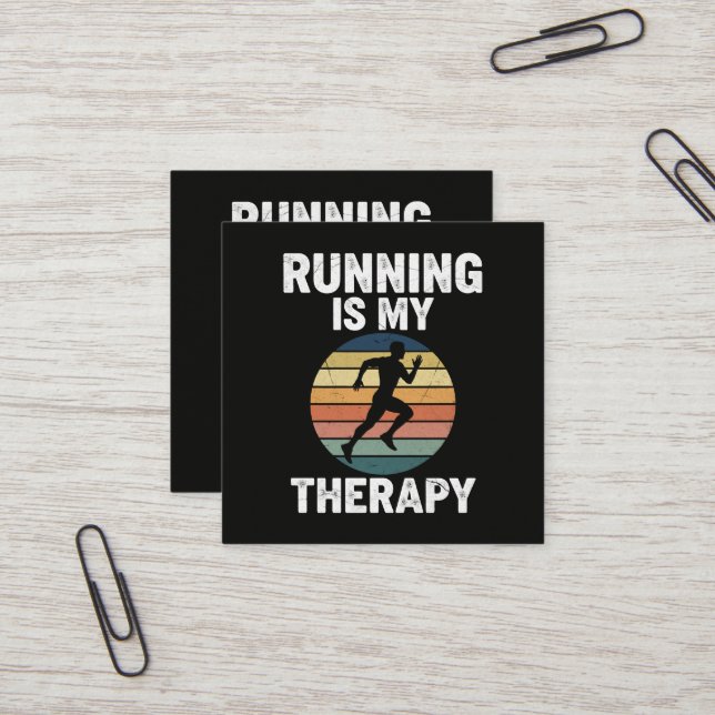 Tarjeta De Visita Cuadrada Correr Es Mi Terapia (Anverso/Reverso In Situ)
