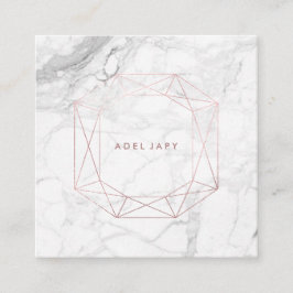 Tarjeta De Visita Cuadrada Corte de esmeralda de oro Rosa PixDezines