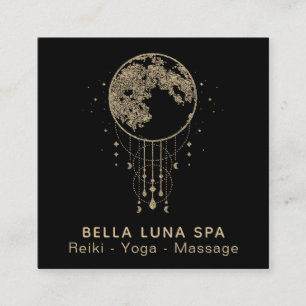 Tarjeta De Visita Cuadrada ~ Cosmos Gold Moon Shaman - Lunar