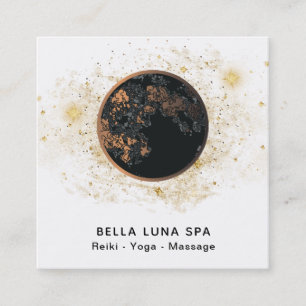 Tarjeta De Visita Cuadrada *~* Cosmos Moon Universe Purpurinas Estrellas Sham