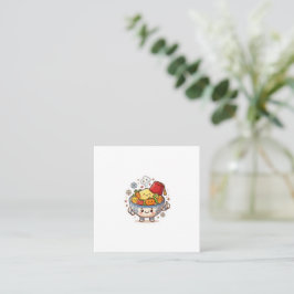 Tarjeta De Visita Cuadrada Couscous Marroquí Kawaii - Comida Tradicional L