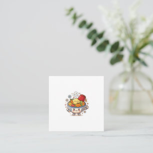 Tarjeta De Visita Cuadrada Couscous Marroquí Kawaii - Comida Tradicional L