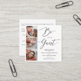Tarjeta De Visita Cuadrada Covid19 Trendy Be our Guest Chic Romantic 3 Photos