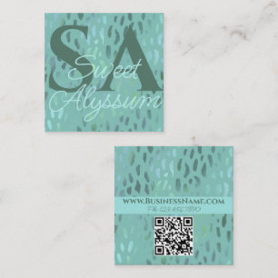 Tarjeta De Visita Cuadrada Craft Show Promotion Pop Up Business color verde o
