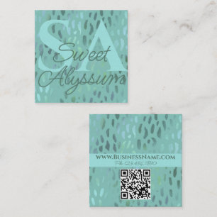 Tarjeta De Visita Cuadrada Craft Show Promotion Pop Up Business Green