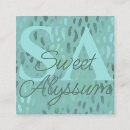 Tarjeta De Visita Cuadrada Craft Show Promotion Pop Up Business Green