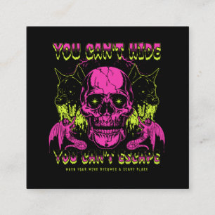 Tarjeta De Visita Cuadrada Cráneo y perro temerosos