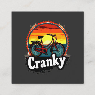 Tarjeta De Visita Cuadrada Cranky Sunset Bicycle Tee - Energiza tu viaje