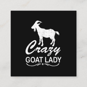 Tarjeta De Visita Cuadrada Crazy Goat Lady Shirt Goat, Regalo de agricultor d