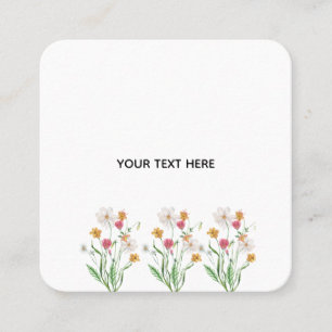 Tarjeta De Visita Cuadrada Crea Tu Propia Floral 