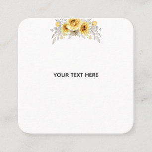 Tarjeta De Visita Cuadrada Crea Tu Propia Floral 