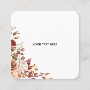 Tarjeta De Visita Cuadrada Crea Tu Propia Floral