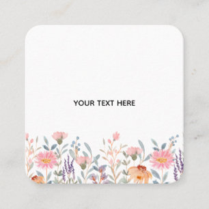 Tarjeta De Visita Cuadrada Crea Tu Propia Floral 