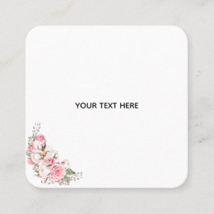 Tarjeta De Visita Cuadrada Crea Tu Propia Floral 