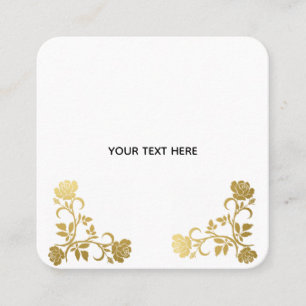 Tarjeta De Visita Cuadrada Crea tu propio elegante dorado