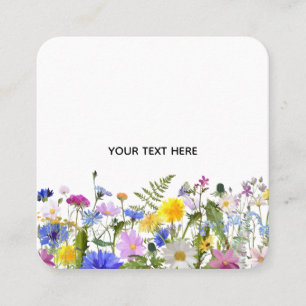 Tarjeta De Visita Cuadrada Crea tus propias flores coloridas